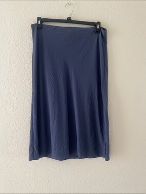 Madewell Women's Midi Skirt, Classic Navy A-Line Women's Skirt, Size 12